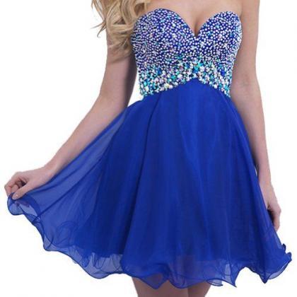 Homecoming Dress,tulle Homecoming Dress,blue..