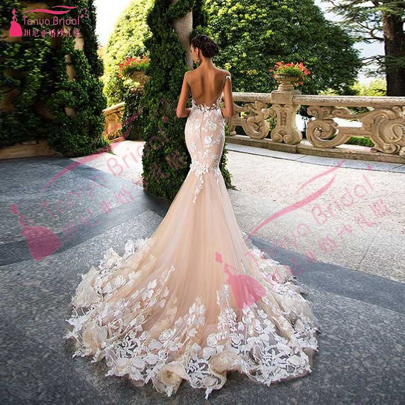 sheer-floral-lace-appliqu-s-mermaid-wedding-dress-with-long-train-open-back-and-cap-sleeves-on